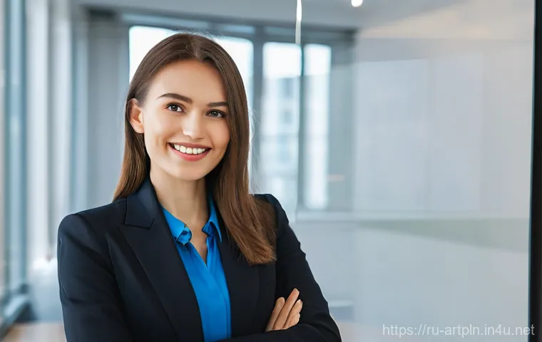 미술문화기획사의 자격증 실무 교육 가이드 - **Prompt:** A confident and successful young Russian woman, approximately 30 years old, smiling brig...