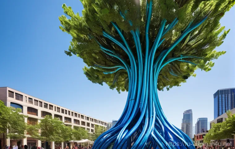 미술문화기획사의 글로벌 트렌드 분석 - **Prompt:** A futuristic, immersive digital art gallery experience. Visitors, dressed in stylish, co...