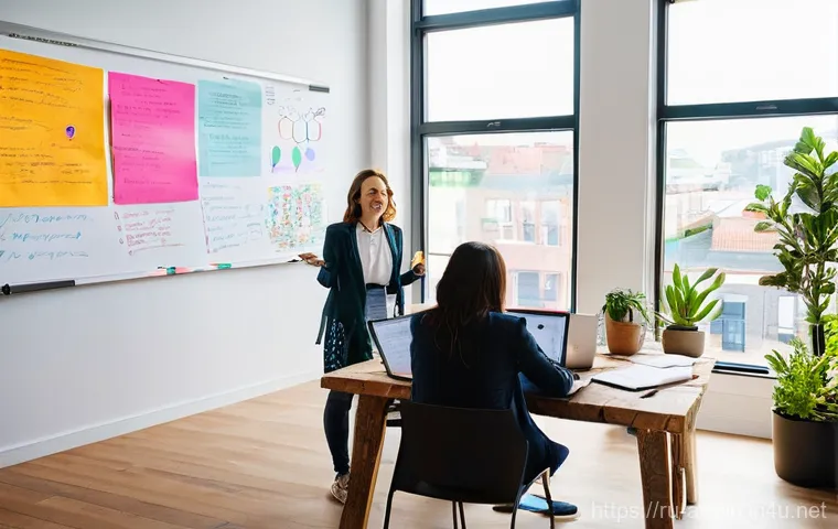 미술문화기획사의 실기 시험 합격 전략 - **Prompt:** A diverse group of young adults, both male and female, are engaged in an immersive digit...