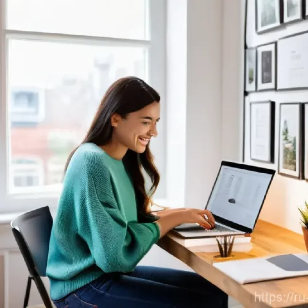 미술문화기획사의 프리랜서 일자리 찾기 - **Prompt 1: Creative Freelancer's Digital Workspace**
A young woman, about 25-30 years old, with...