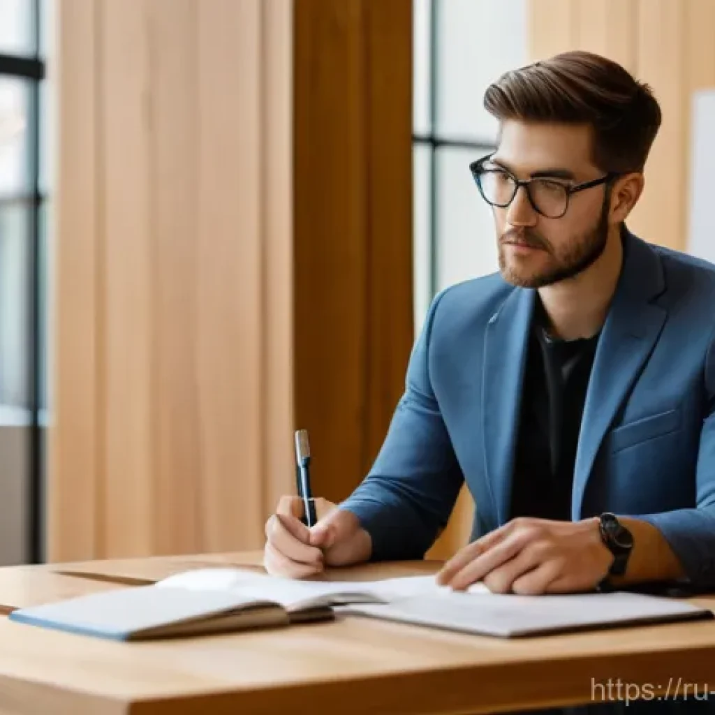 미술문화기획사의 주요 경력 목표 설정법 - **Prompt:** A young, focused cultural manager, dressed in smart casual attire such as a stylish blaz...
