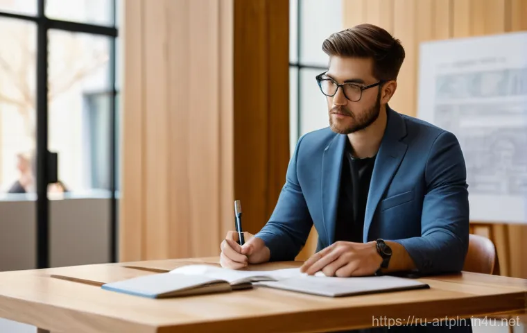 미술문화기획사의 주요 경력 목표 설정법 - **Prompt:** A young, focused cultural manager, dressed in smart casual attire such as a stylish blaz...