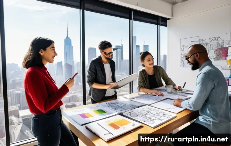 미술문화기획사의 주요 고객 대상 프로젝트 - **"Creative Brainstorm Session for a Cultural Project"**
A diverse group of five professionals, ...