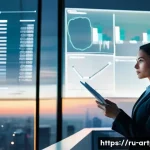 미술문화기획사의 직업적 성격 유형 분석 - **Prompt:** A highly focused female project manager, mid-30s, dressed in a sharp, modern business bl...