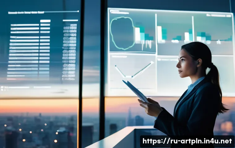 미술문화기획사의 직업적 성격 유형 분석 - **Prompt:** A highly focused female project manager, mid-30s, dressed in a sharp, modern business bl...