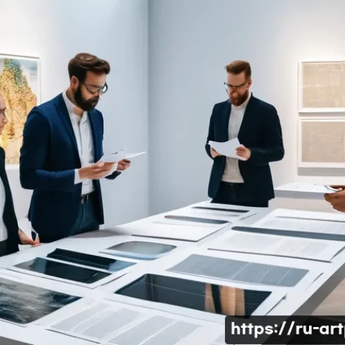 미술문화기획사의 직무 관련 주요 규제 - A professional cultural event organizer coordinating a large-scale art exhibition in a modern galler...