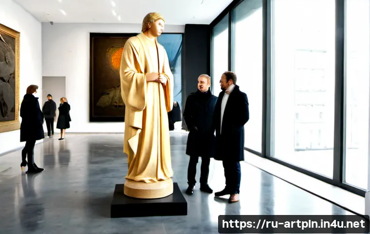 미술문화기획사의 글로벌 시장 진출 사례 - Photorealistic contemporary art consultancy team in a refined Moscow gallery, Russian curators and i...